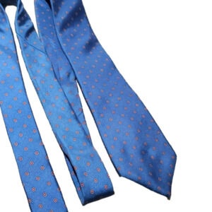 GEOFFREY Beene Tie 100% Slik blue with brown patterns classic